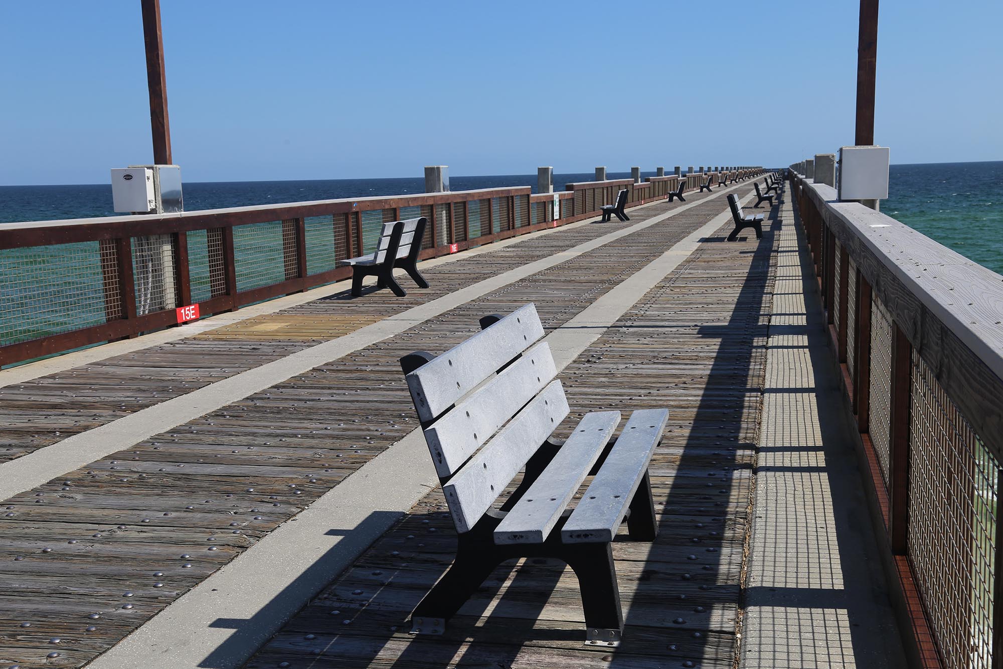 Benches on the Casino Beach Fishing Pier