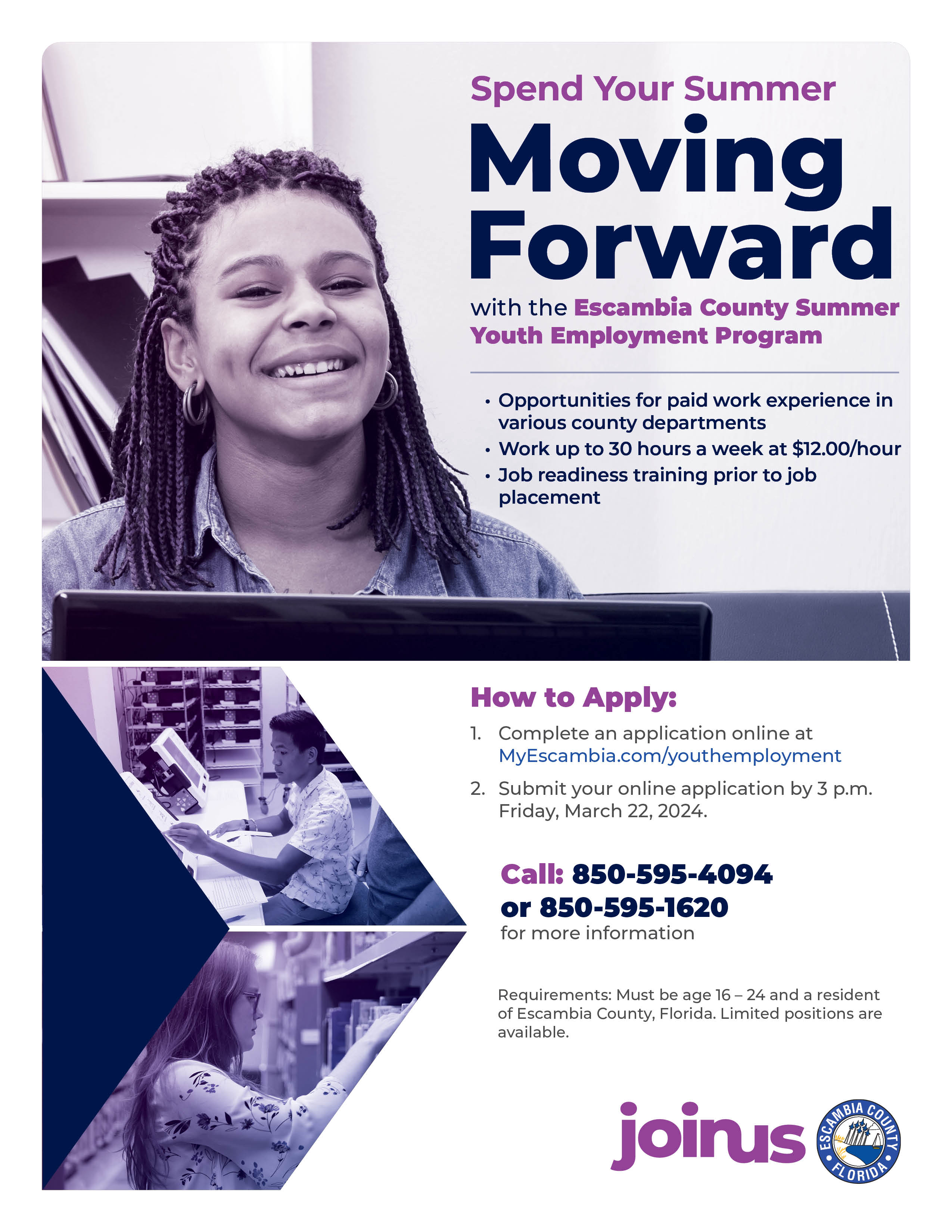 Flyer advertising 2024 Summer Youth Employment Program